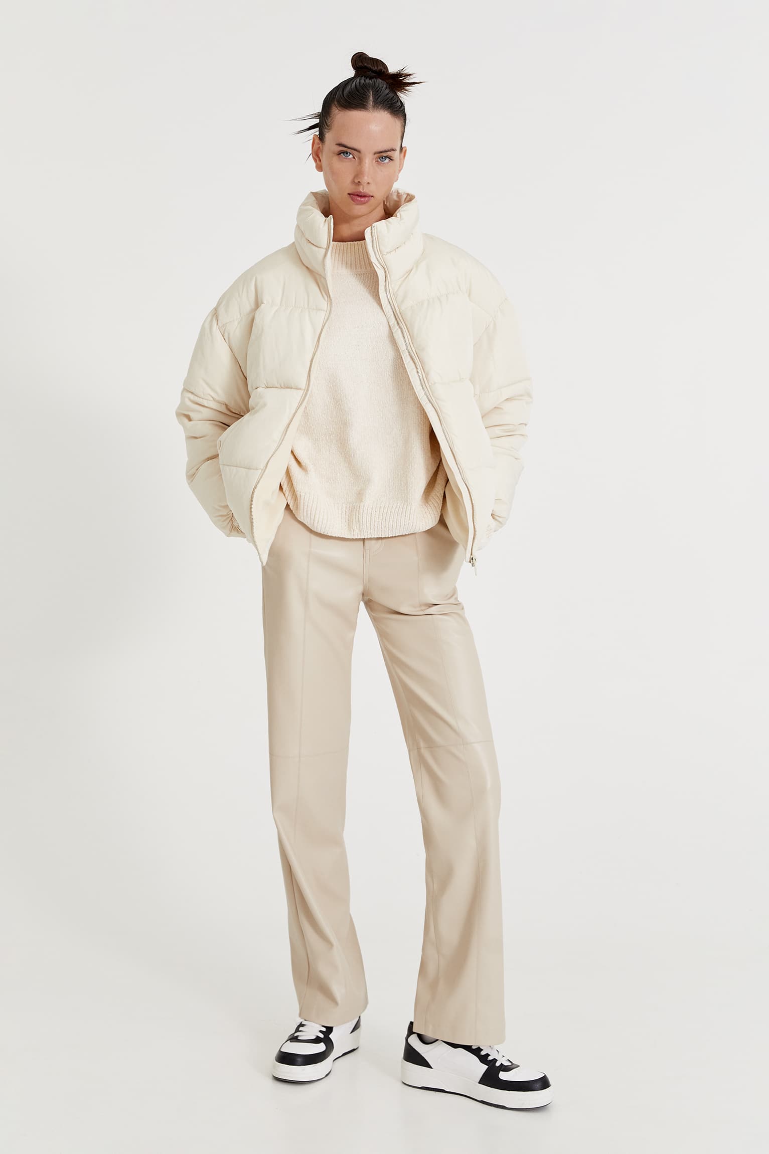 Basic High-Neck Puff Jacket - Imagen 4