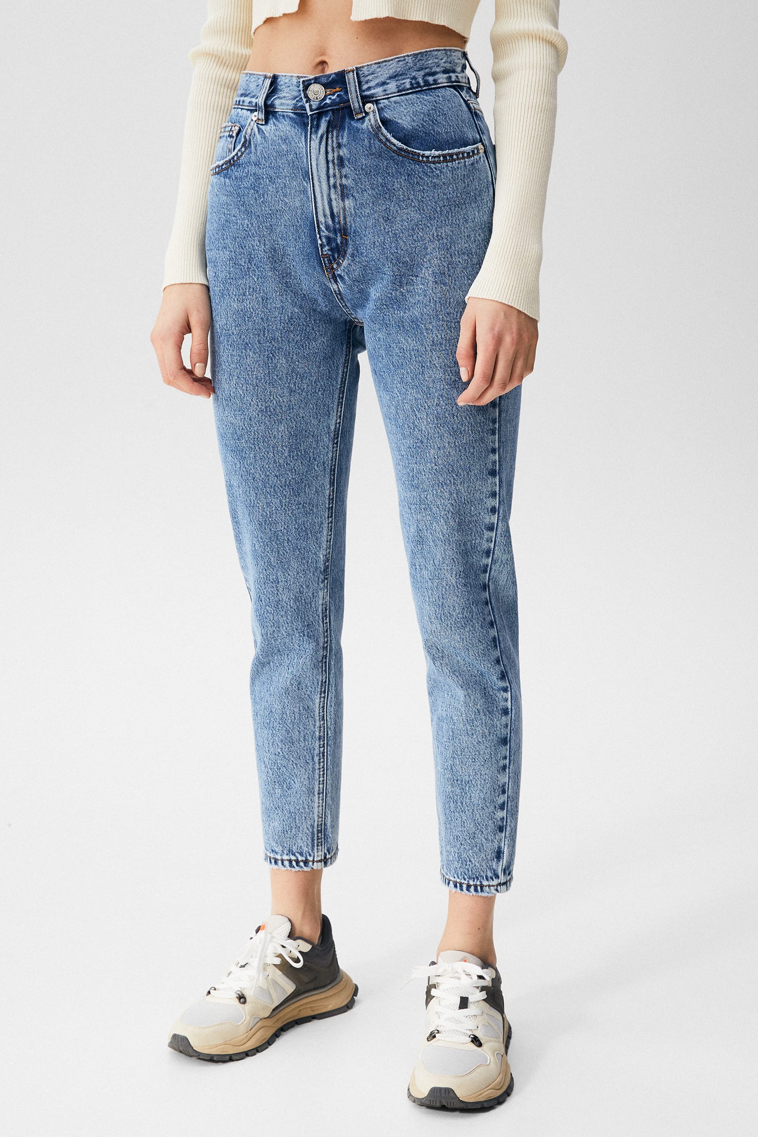 Basic Mom Jeans Blue - Imagen 2