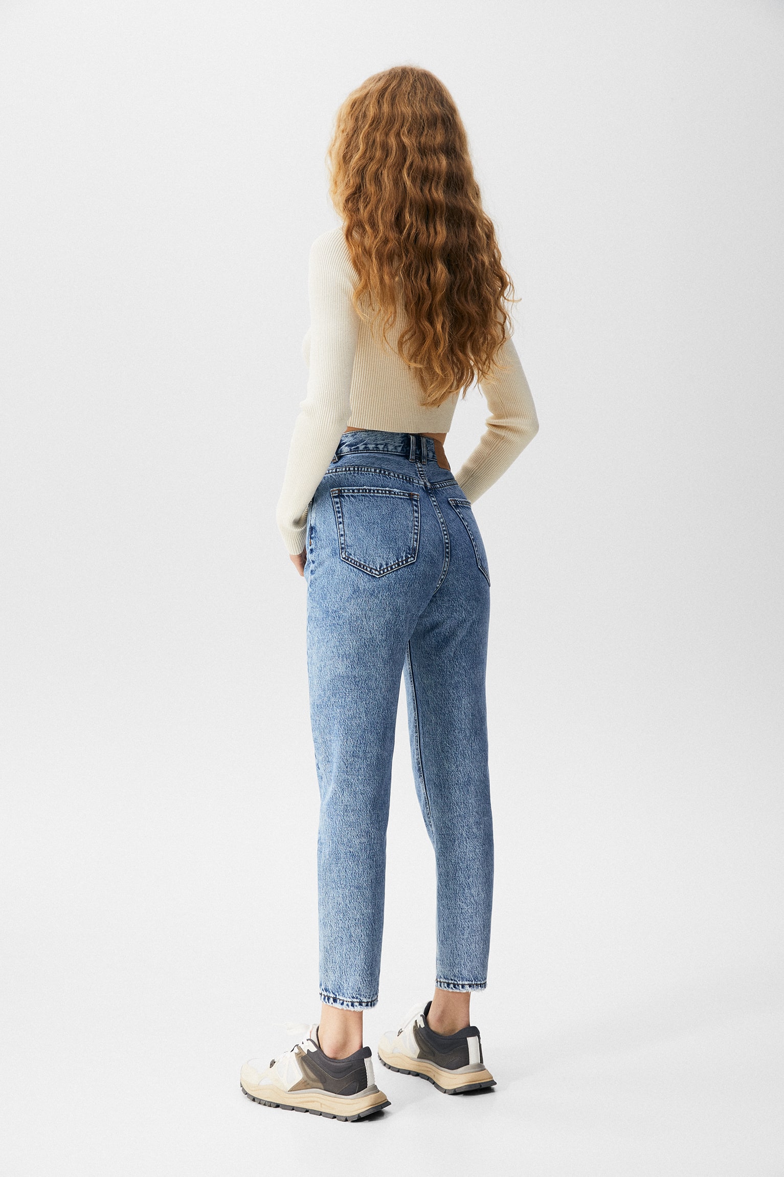 Basic Mom Jeans Blue - Imagen 3